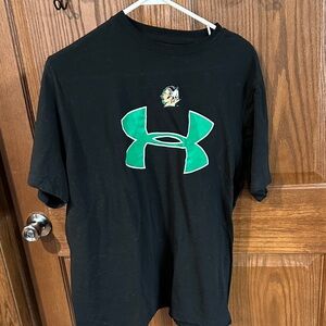 Under Armour Kids Black Tee with Green Logo